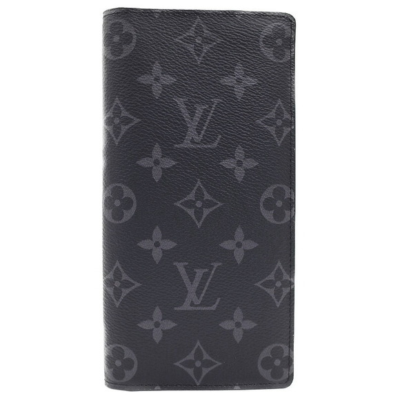 Louis Vuitton Eclipse Brazza Portefeuille Monogram Black Long Wallet Bifold - Picture 1 of 5
